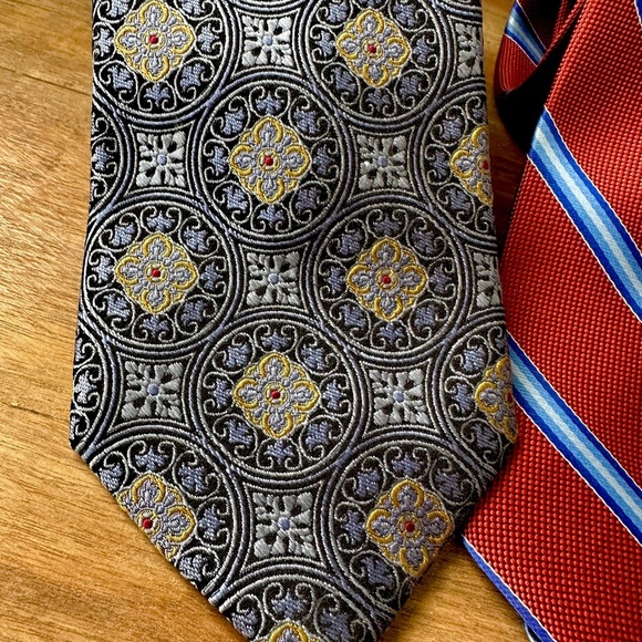 Jos A Banks Blue and Brooks Brothers Red Striped Tie Lot Silk Preppy School Work - Picture 2 of 4